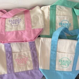Trader Joe's Colorful Canvas Tote Bags
